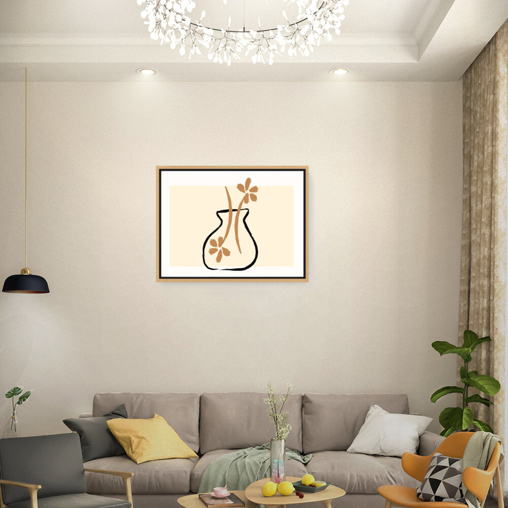 Flower Vase - Floating Framed Canvas