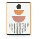 Geometric Harmony Warm Tones - Floating Framed Canvas