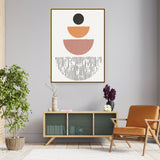 Geometric Harmony Warm Tones - Floating Framed Canvas