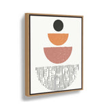 Geometric Harmony Warm Tones - Floating Framed Canvas