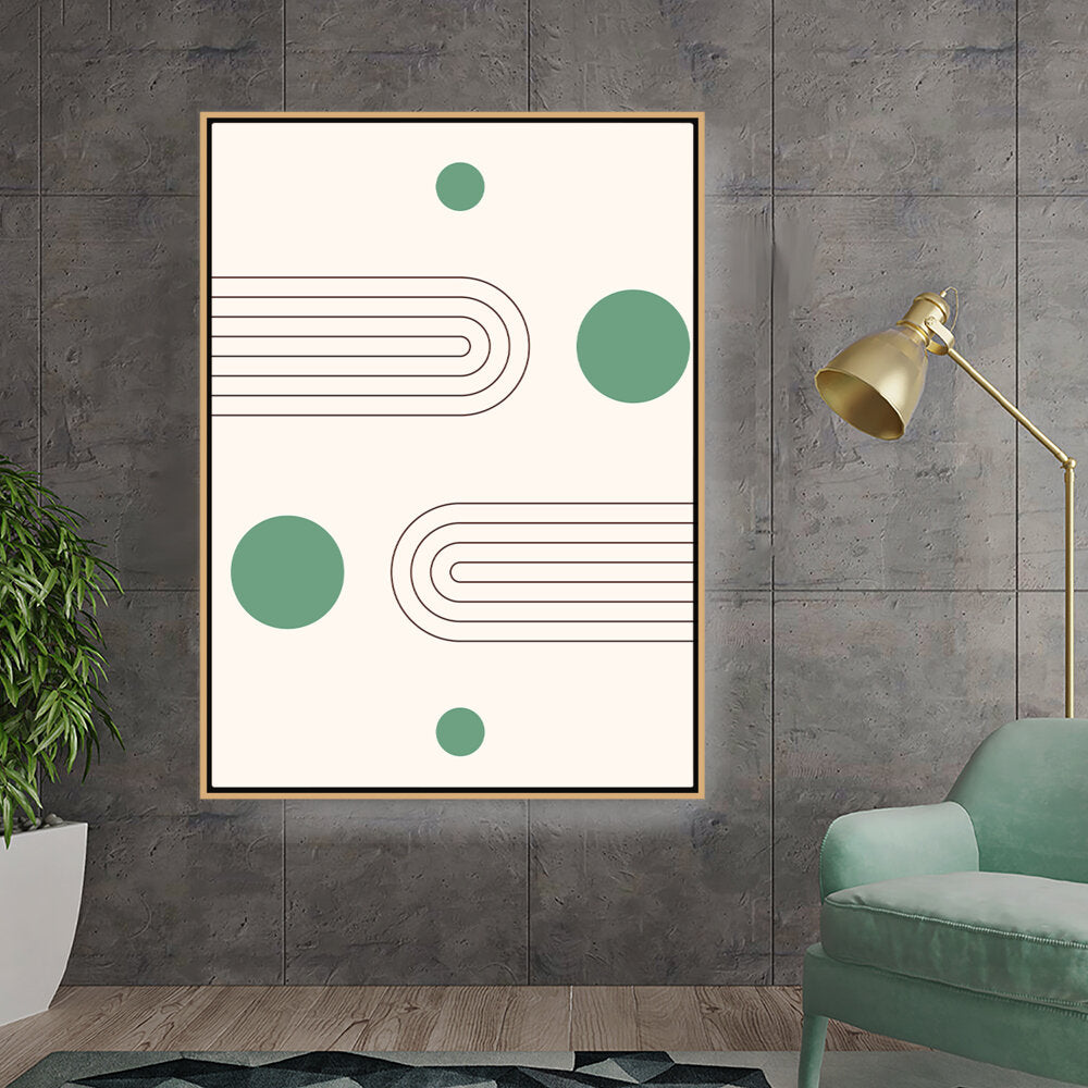 Kiran - Valipa - Geometric Harmony Shapes - Floating Framed Canvas