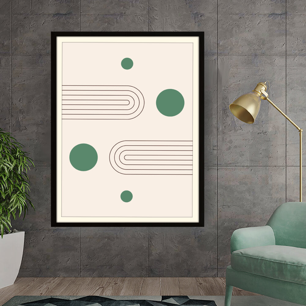 Kiran - Valipa - Geometric Harmony Shapes - Framed Wall Art