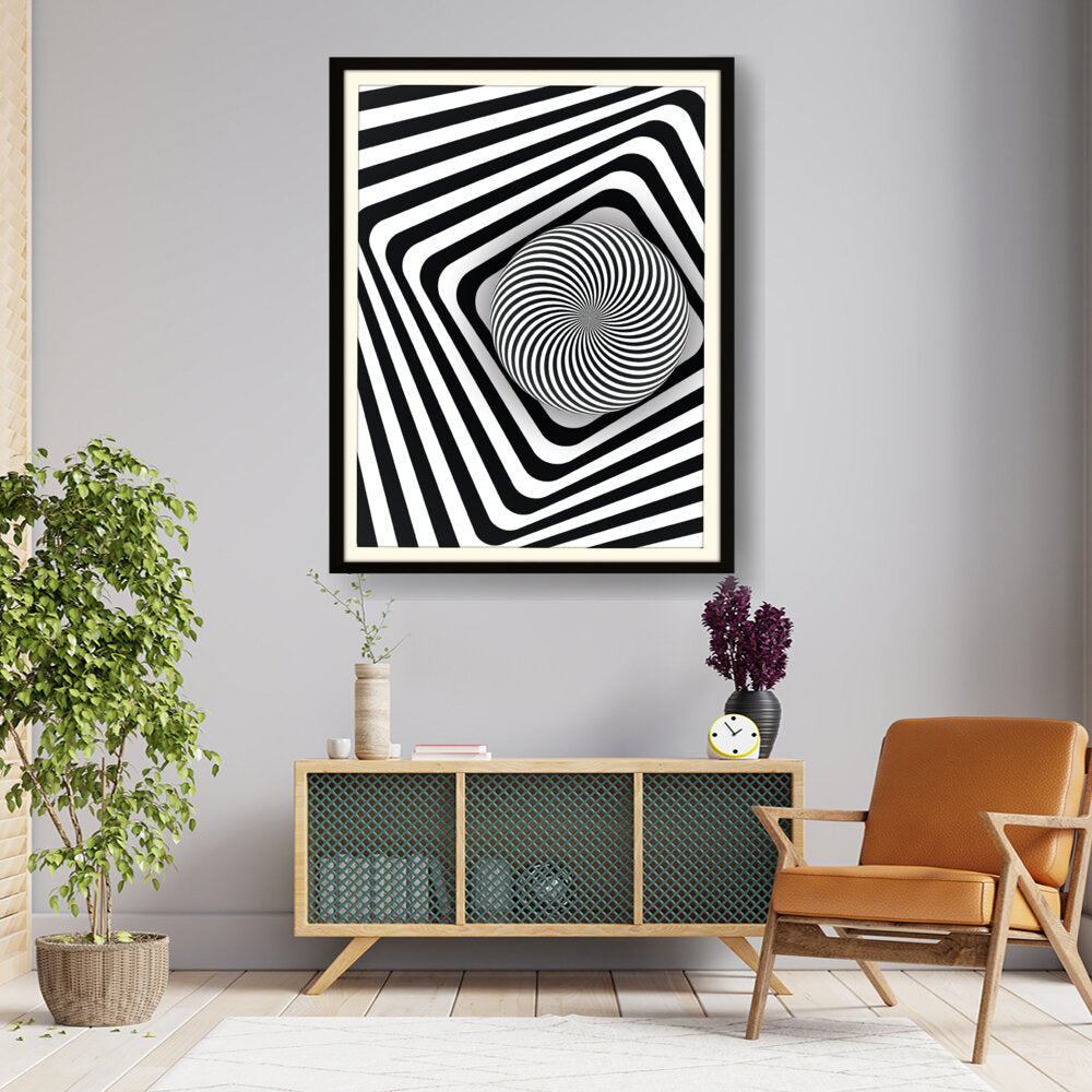 Kiran - Valipa - Optical Illusion Sphere - Framed Wall Art