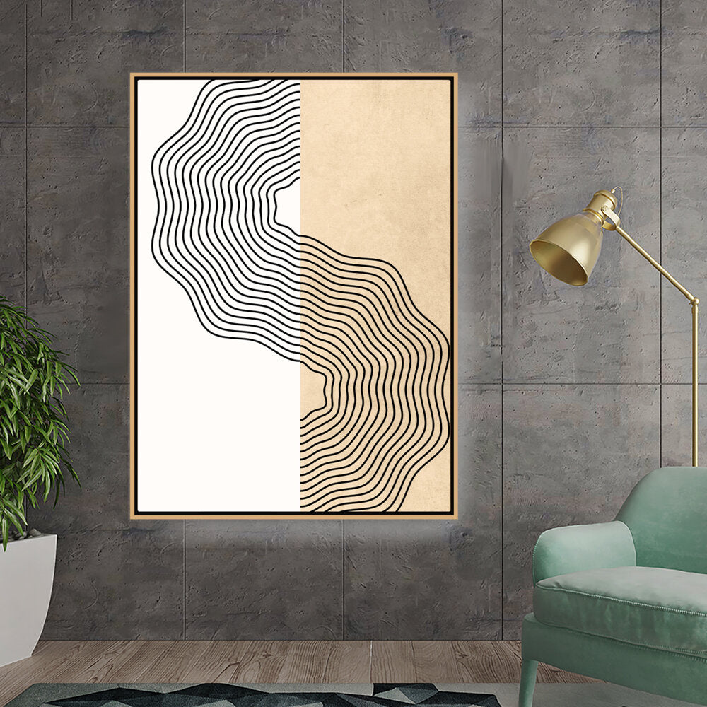 Kiran - Valipa - Wavy Fields - Floating Framed Canvas