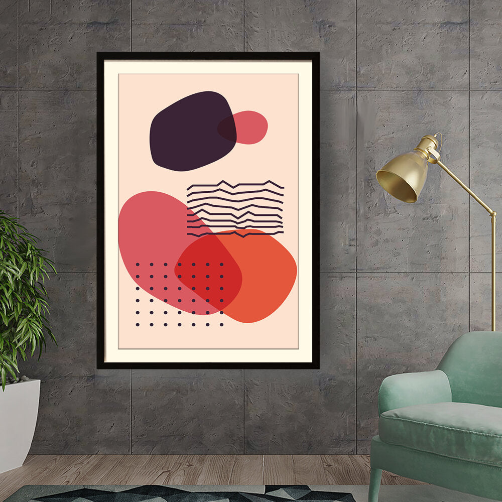 Kiran - Valipa - Abstract Shapes And Lines 2 - Framed Wall Art
