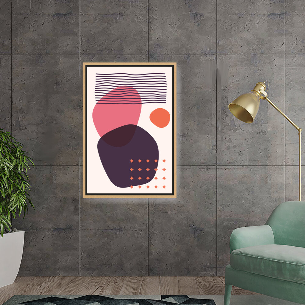 Abstract Shapes And Lines1 - Floating Framed Canvas