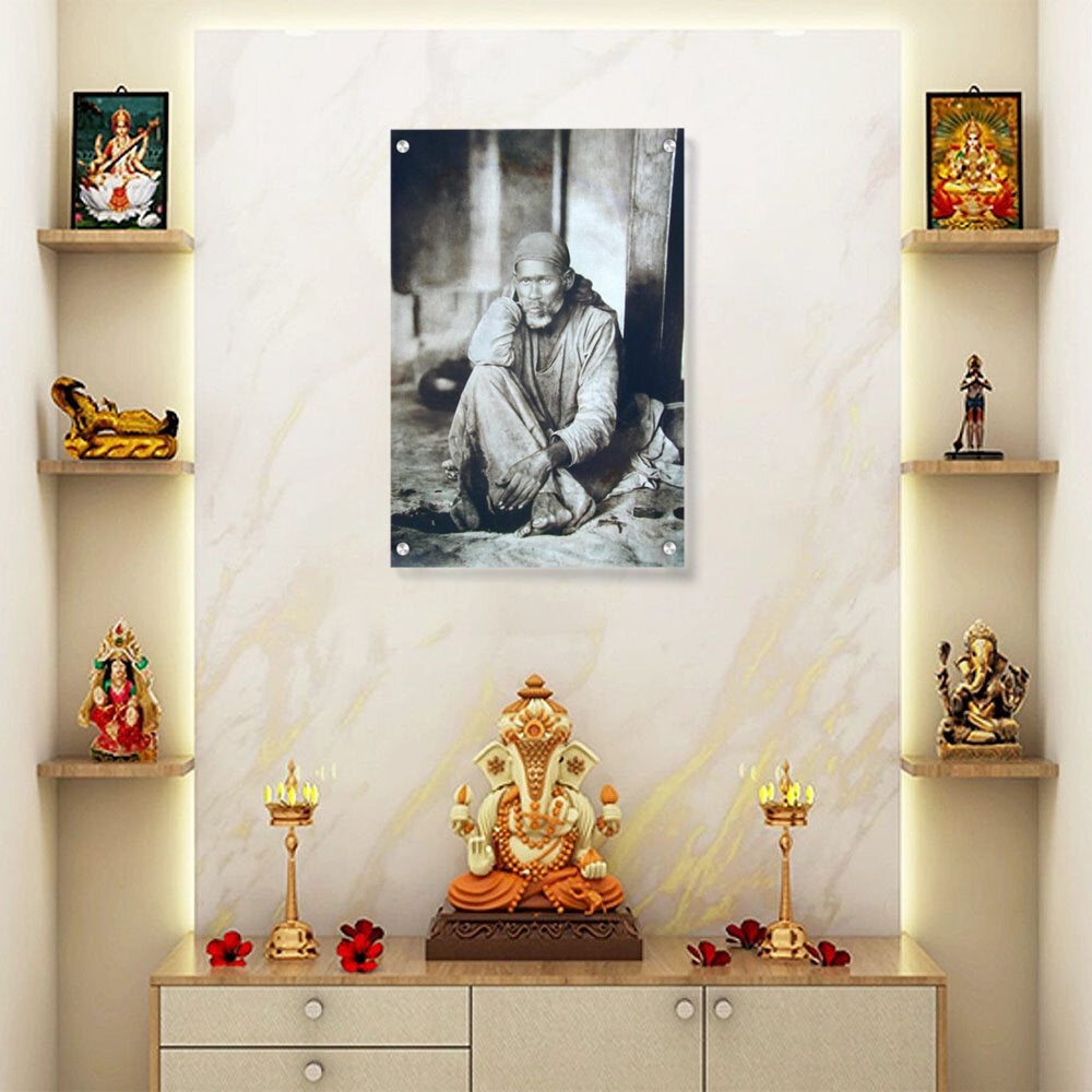 Shirdi Sai Baba Original Photo - Acrylic Wall Photo