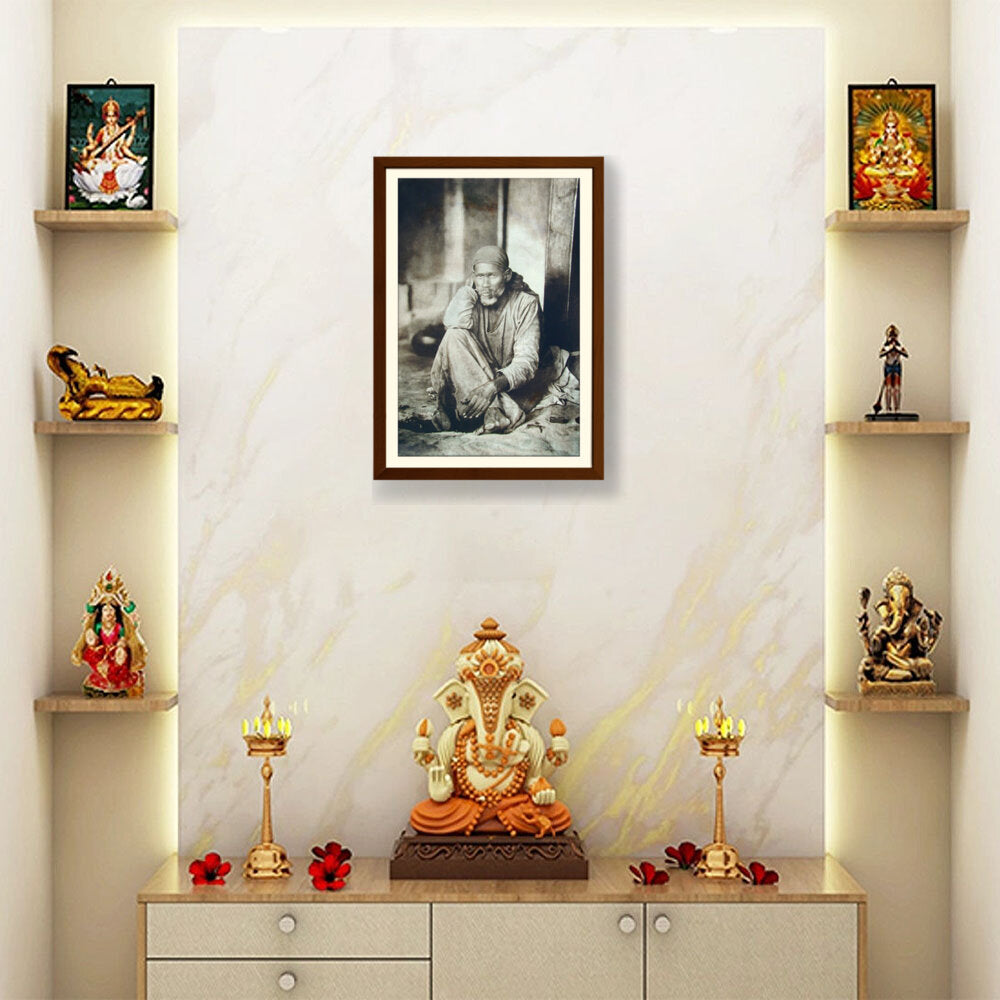 Shirdi Sai Baba Original Photo - WALL MOUNT FRAME
