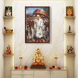 Sai Baba Procession - Framed Canvas