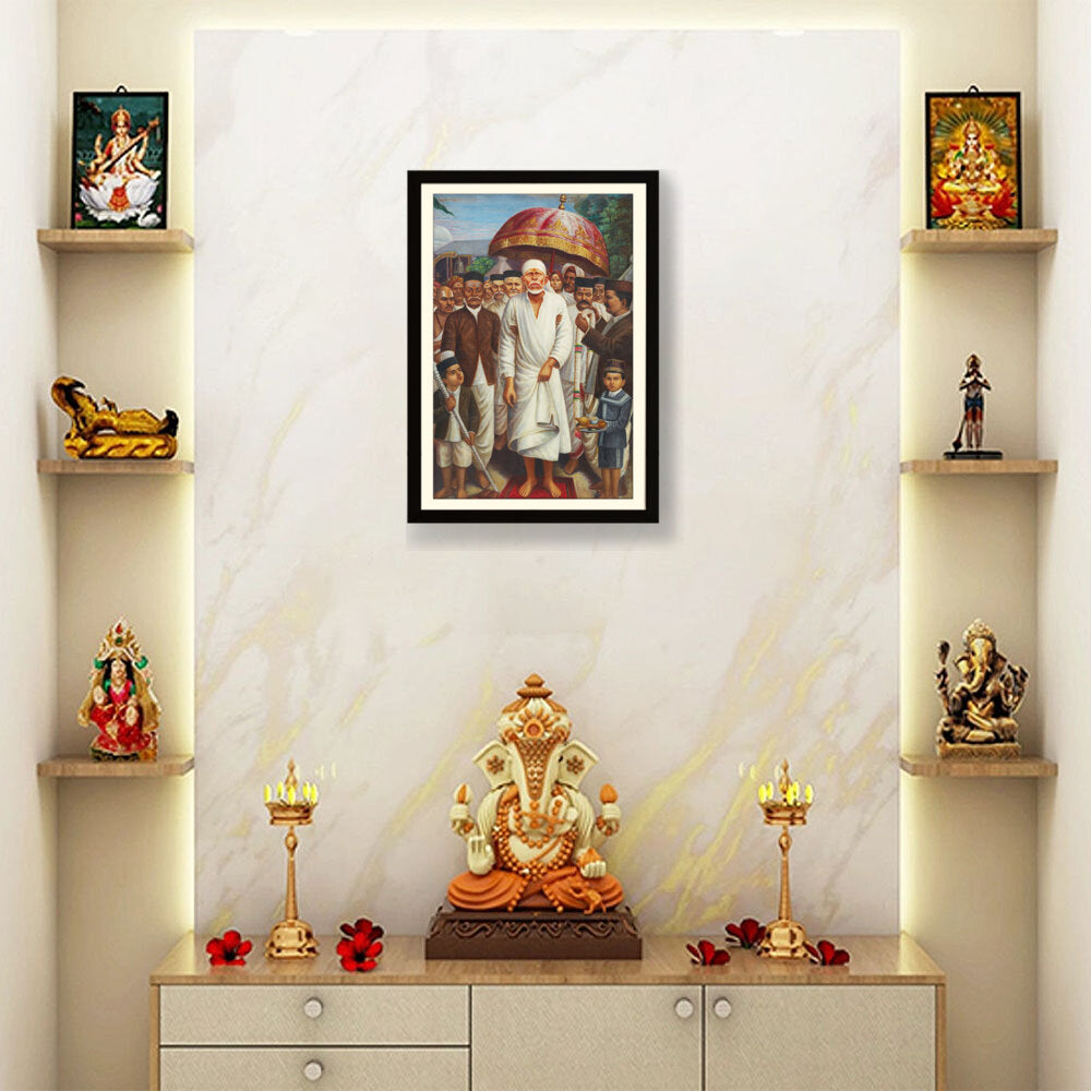 Sai Baba Procession - WALL MOUNT FRAME