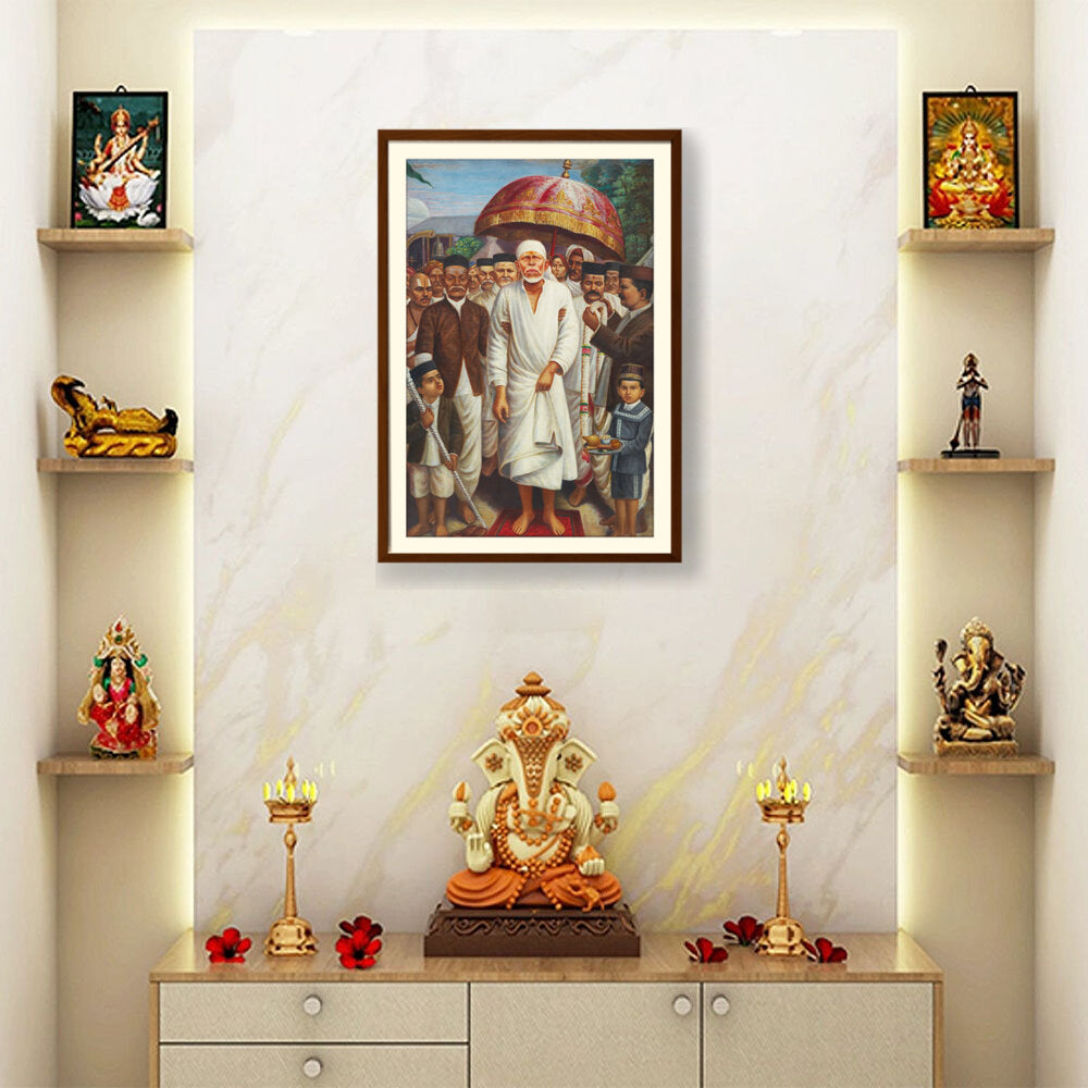 Sai Baba Procession - WALL MOUNT FRAME