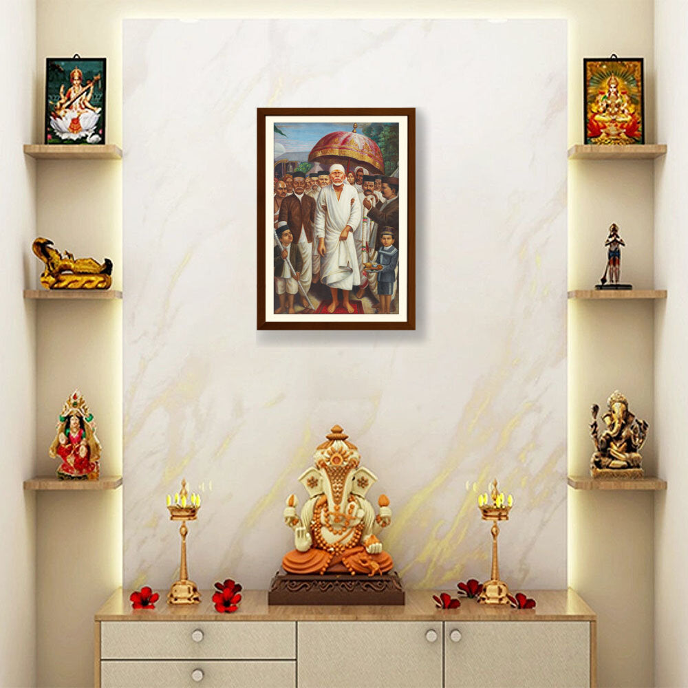 Sai Baba Procession - WALL MOUNT FRAME