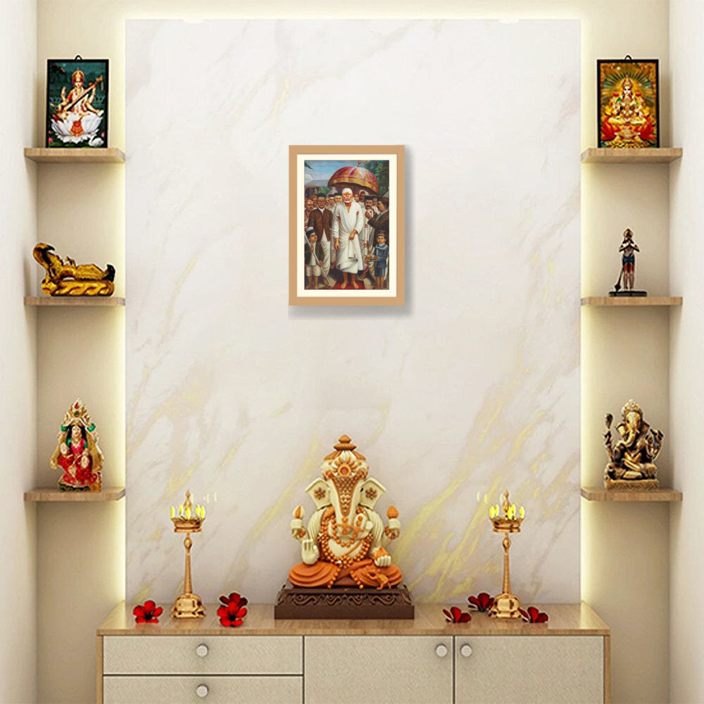 Sai Baba Procession - WALL MOUNT FRAME
