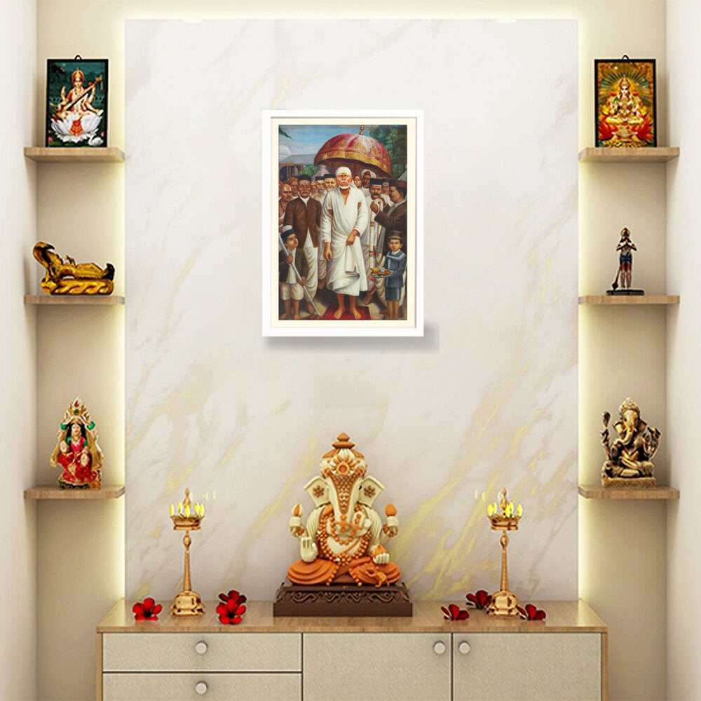 Sai Baba Procession - WALL MOUNT FRAME