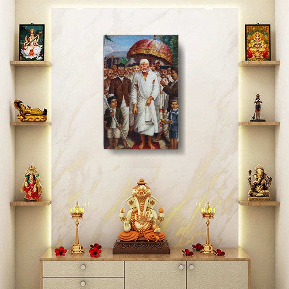 Sai Baba Procession - Wall Canvas