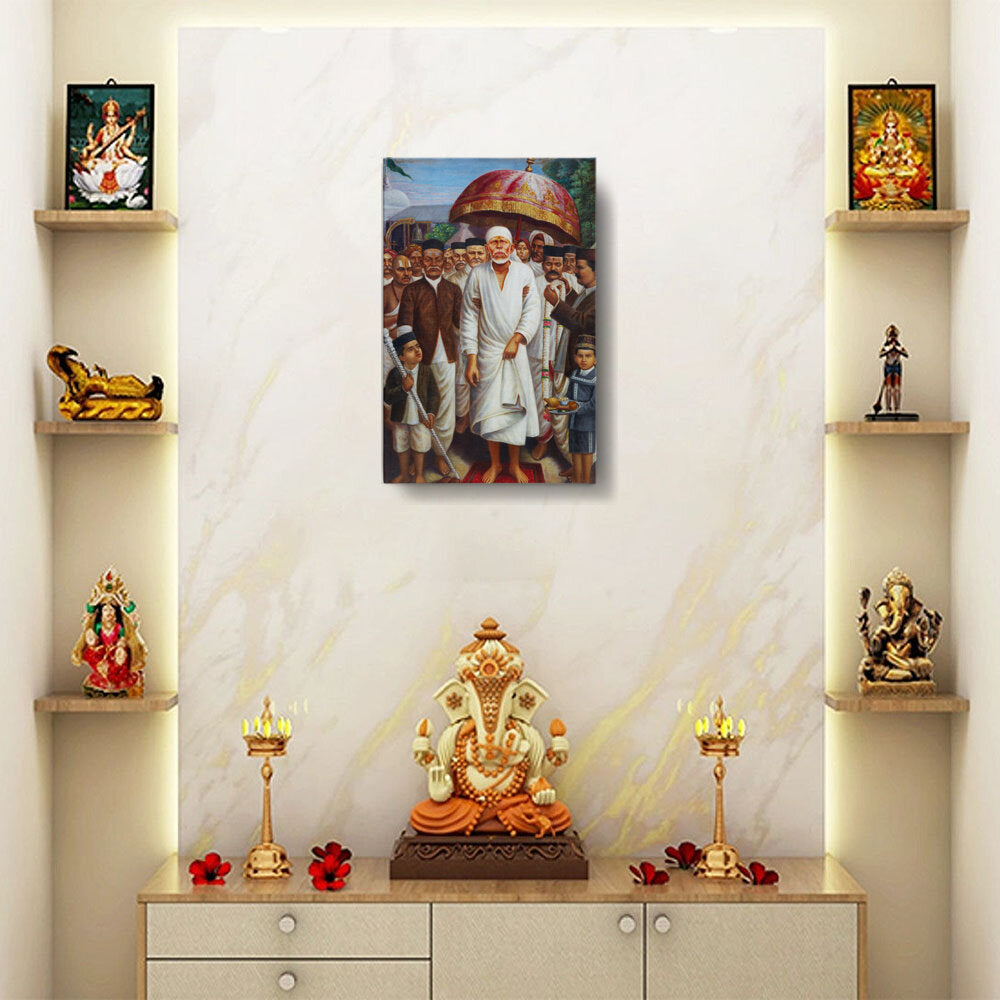 Sai Baba Procession - Wall Canvas