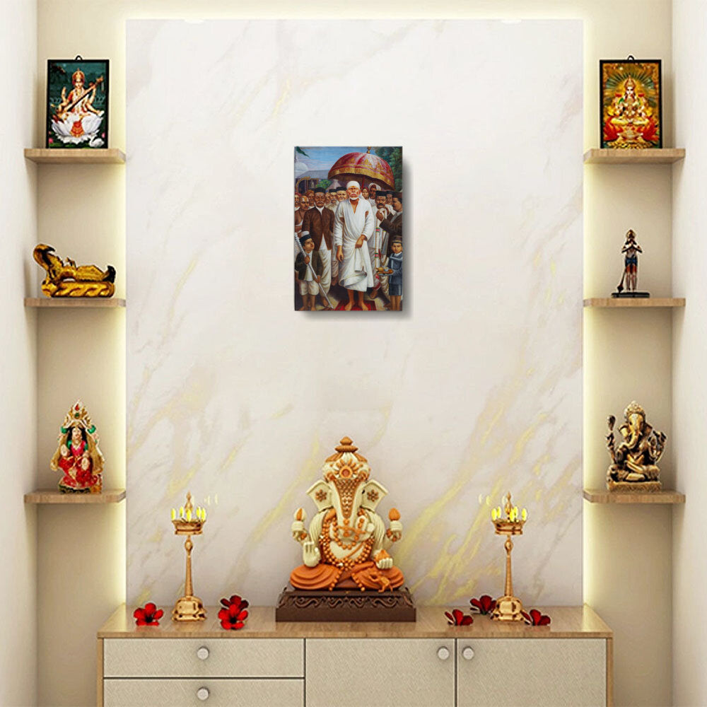 Sai Baba Procession - Wall Canvas