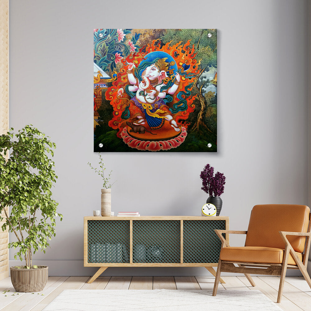 Ganesha Tibetian Thangka - Acrylic Wall Photo