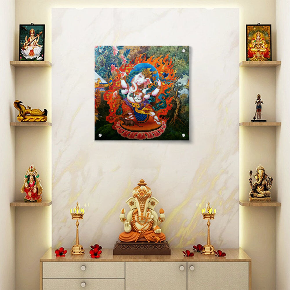 Ganesha Tibetian Thangka - Acrylic Wall Photo
