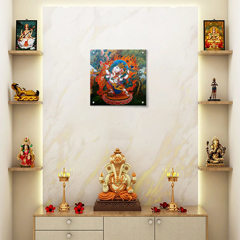 Ganesha Tibetian Thangka - Acrylic Wall Photo