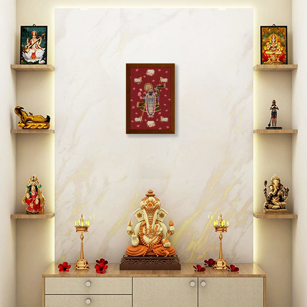 ShrinathJiPichwai_Cows - Framed Canvas