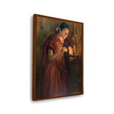 Lady With The Lamp - Framed Canvas