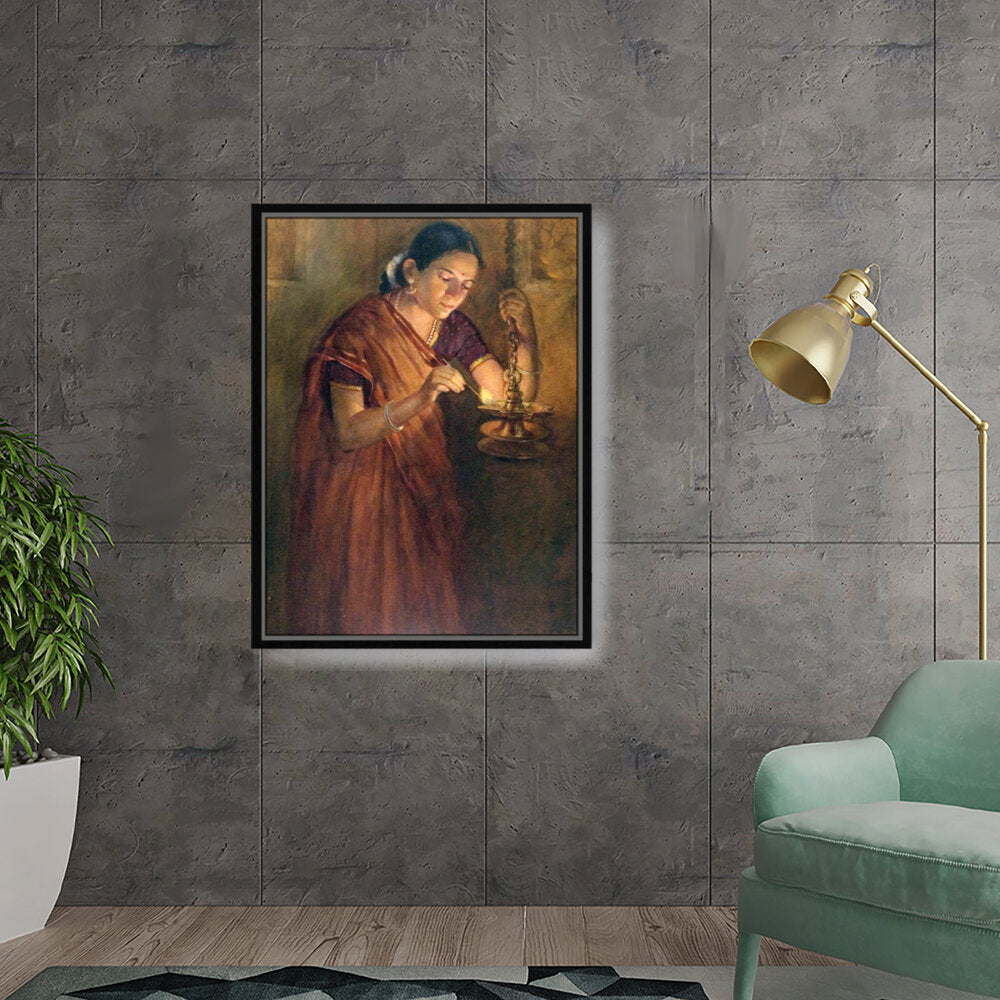 Lady With The Lamp - FLOATING FRAME