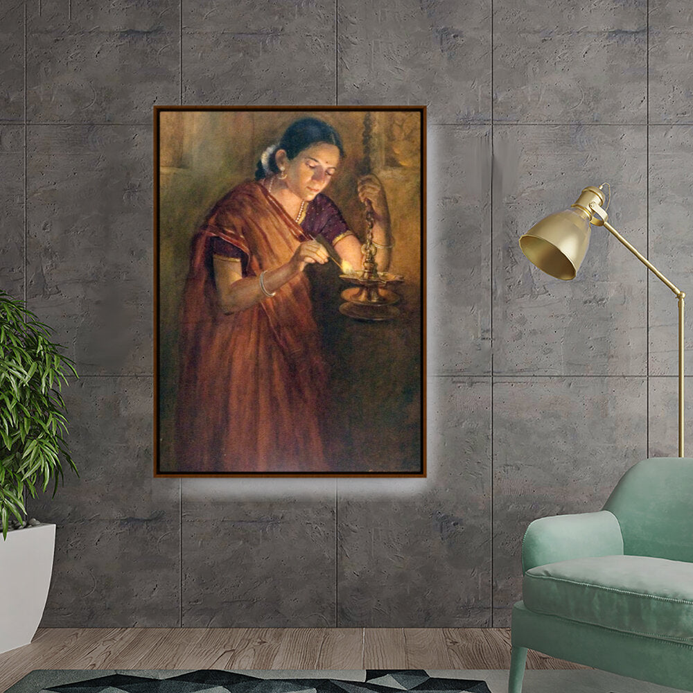Lady With The Lamp - FLOATING FRAME