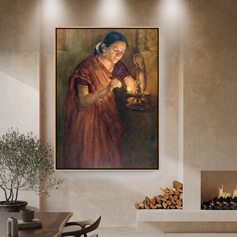 Lady With The Lamp - FLOATING FRAME