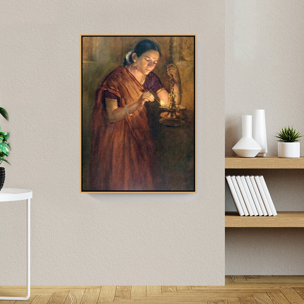 Lady With The Lamp - FLOATING FRAME