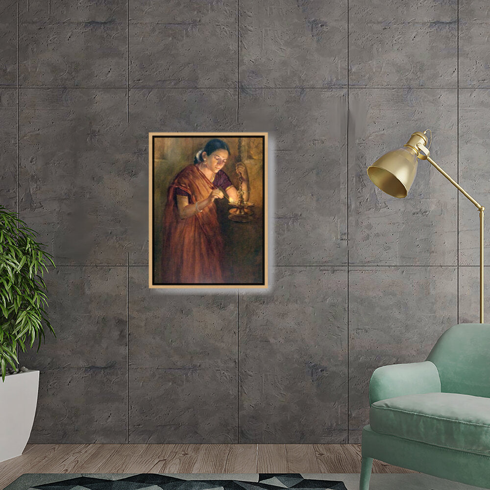 Lady With The Lamp - FLOATING FRAME
