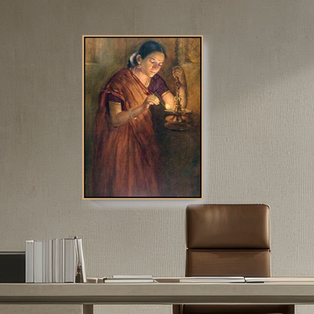 Lady With The Lamp - FLOATING FRAME