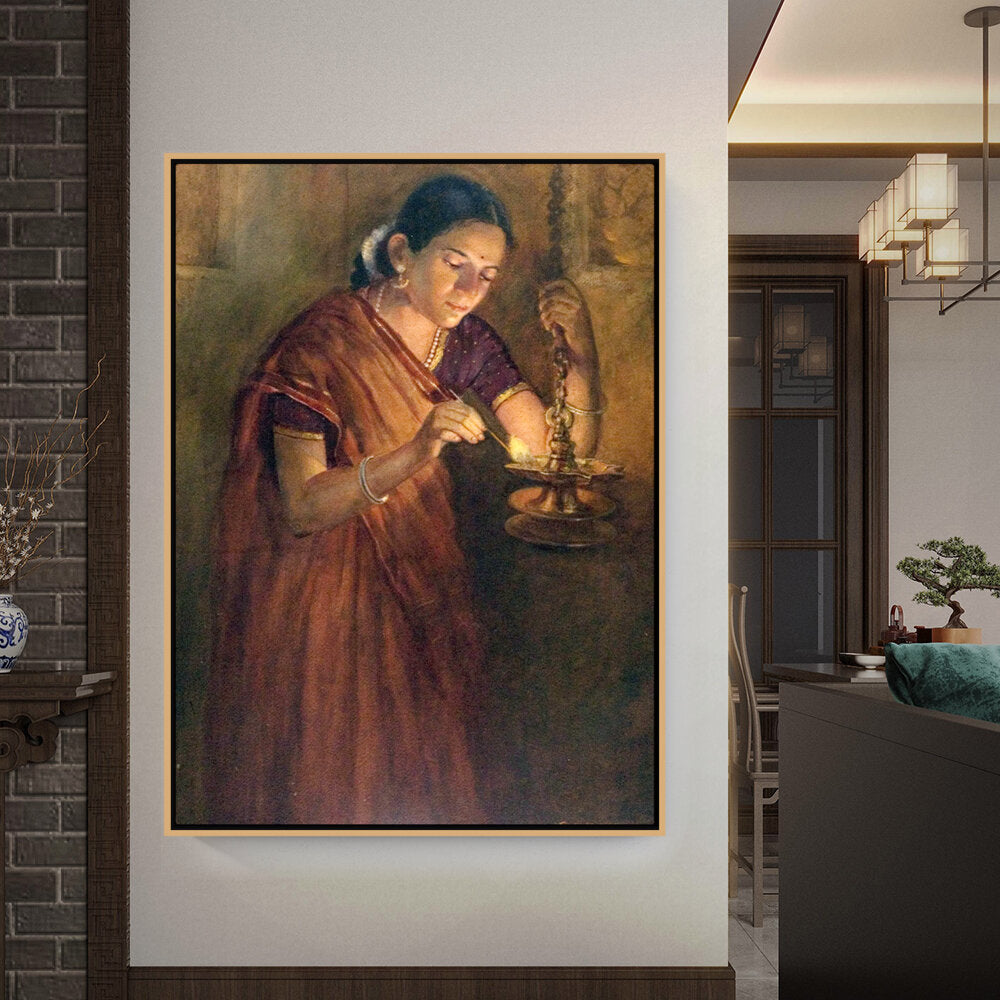 Lady With The Lamp - FLOATING FRAME