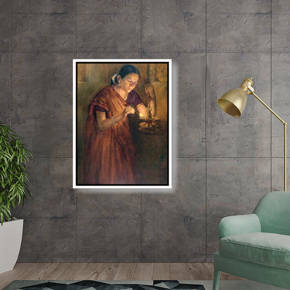 Lady With The Lamp - FLOATING FRAME