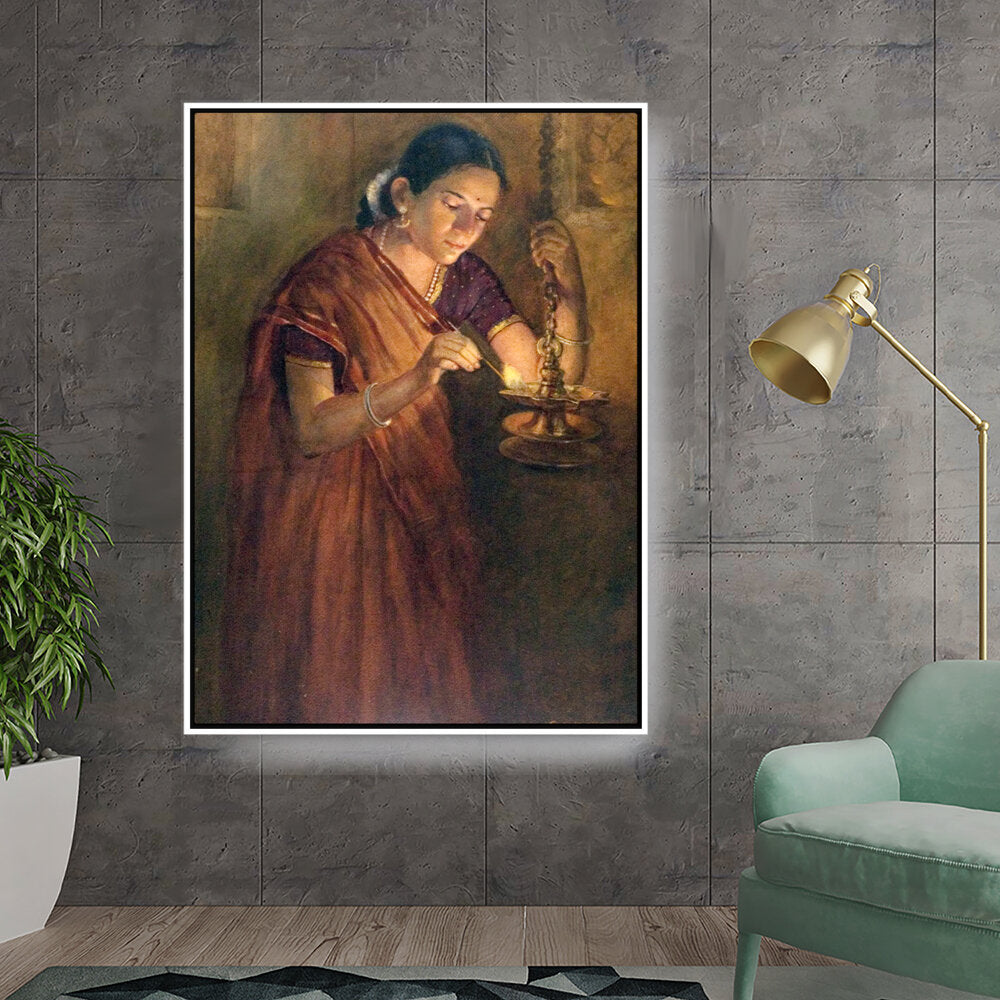 Lady With The Lamp - FLOATING FRAME