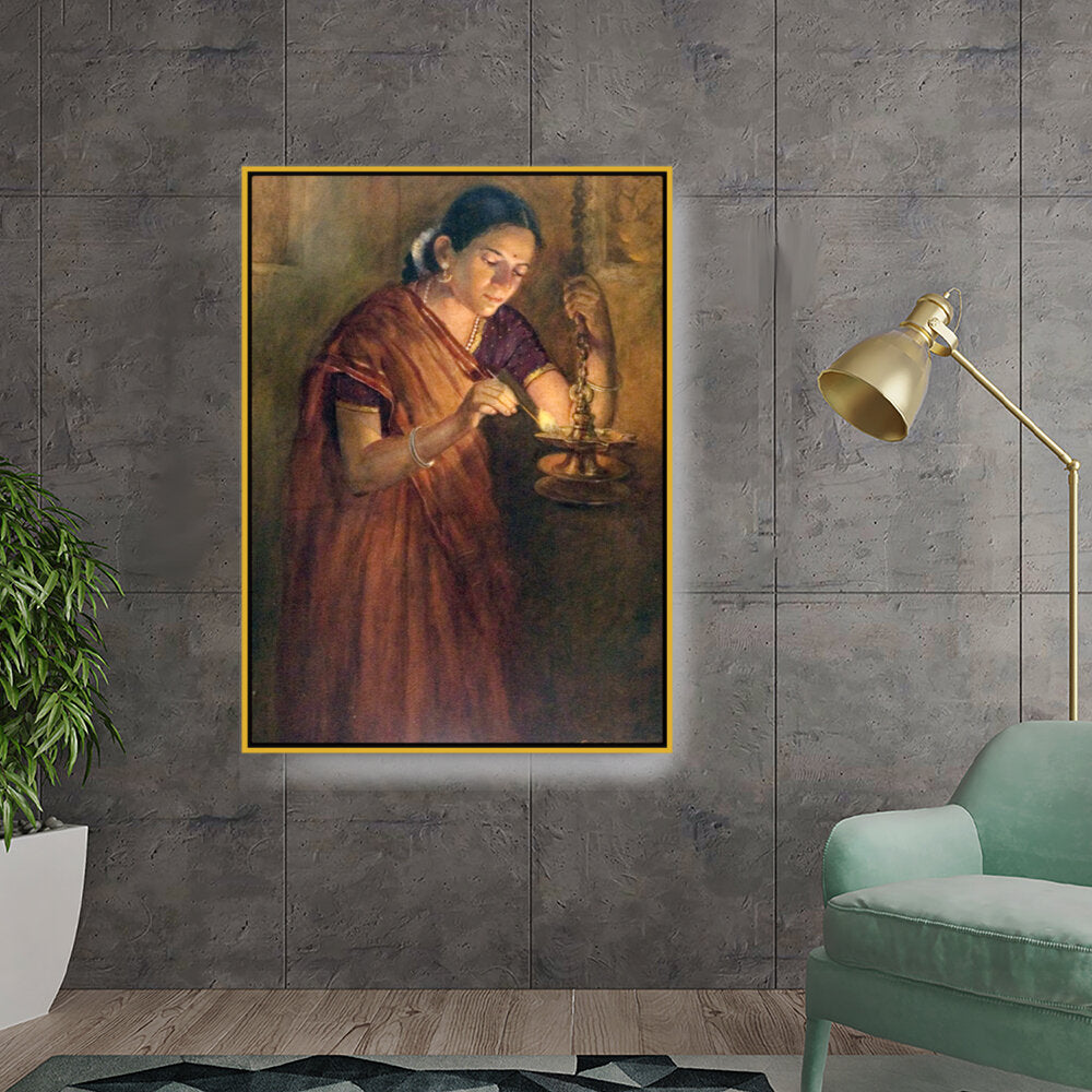 Lady With The Lamp - FLOATING FRAME