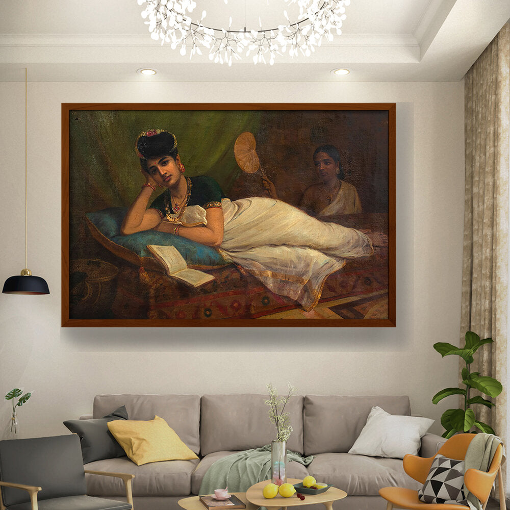 Amazon - Seller - A Reclining Nair Lady - Framed Canvas
