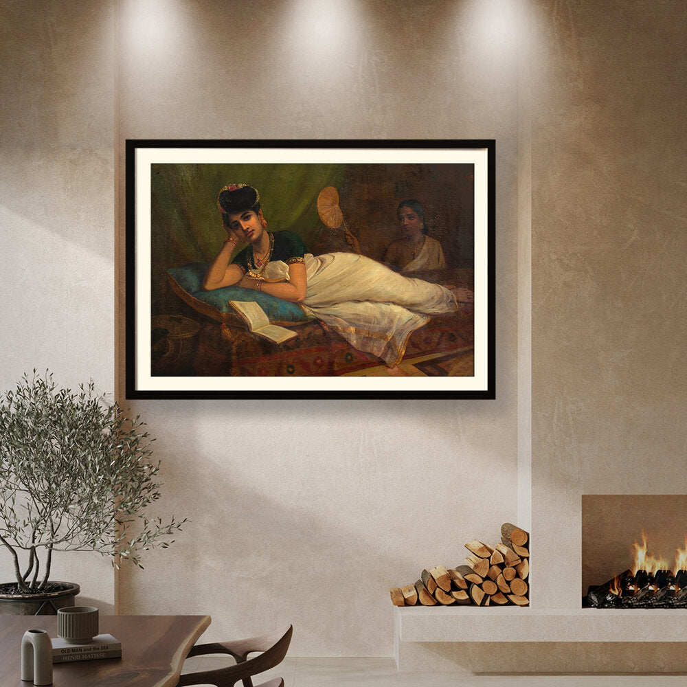 A Reclining Nair Lady - WALL MOUNT FRAME