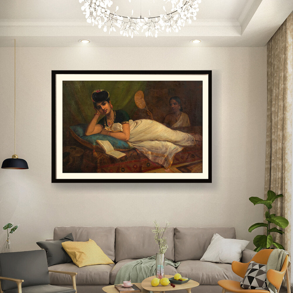 A Reclining Nair Lady - WALL MOUNT FRAME