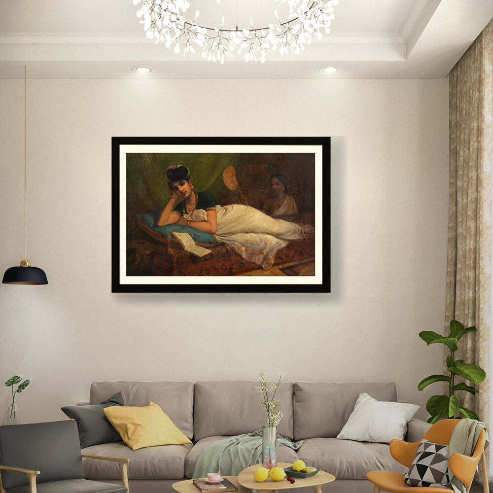A Reclining Nair Lady - WALL MOUNT FRAME