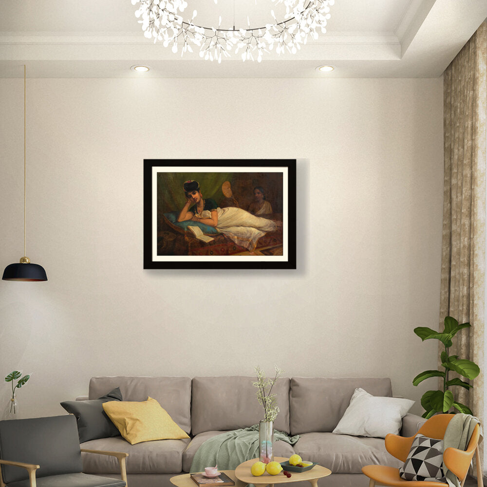 A Reclining Nair Lady - WALL MOUNT FRAME
