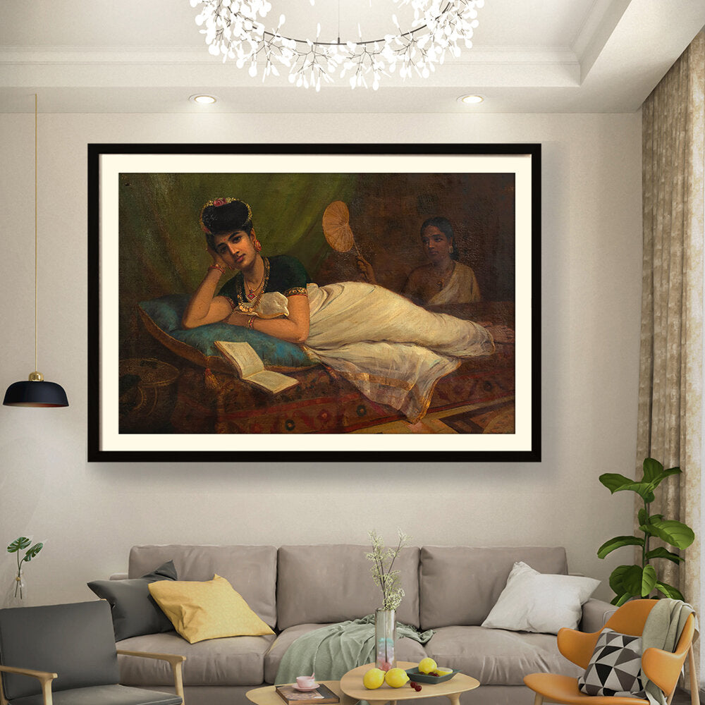 A Reclining Nair Lady - WALL MOUNT FRAME