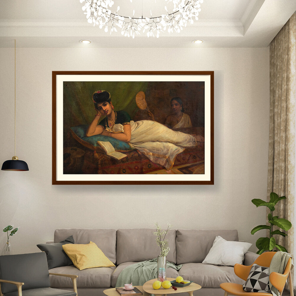 A Reclining Nair Lady - WALL MOUNT FRAME