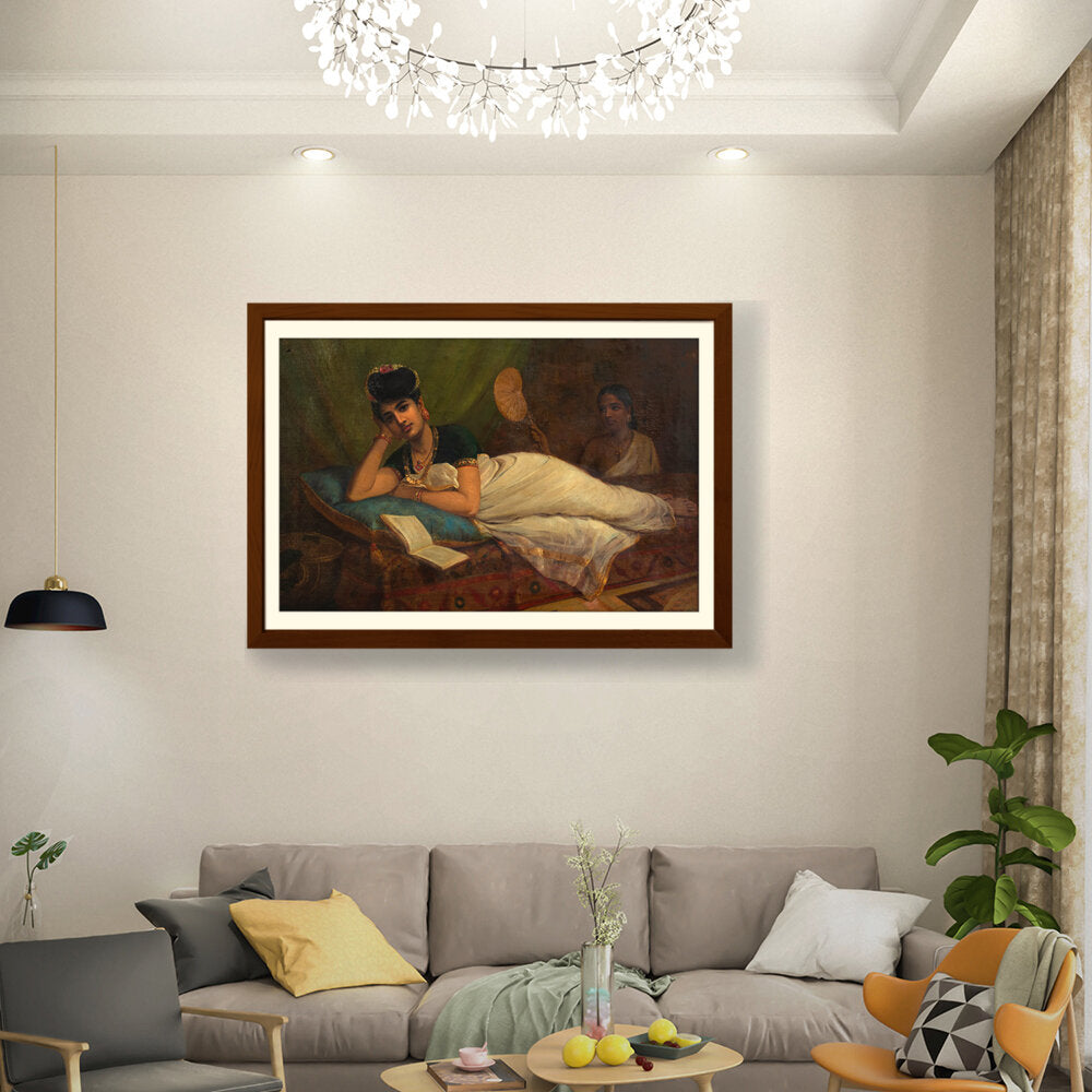 A Reclining Nair Lady - WALL MOUNT FRAME