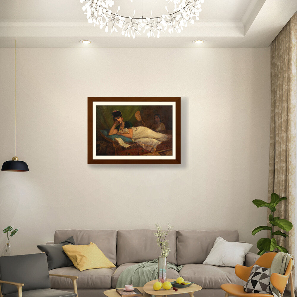 A Reclining Nair Lady - WALL MOUNT FRAME