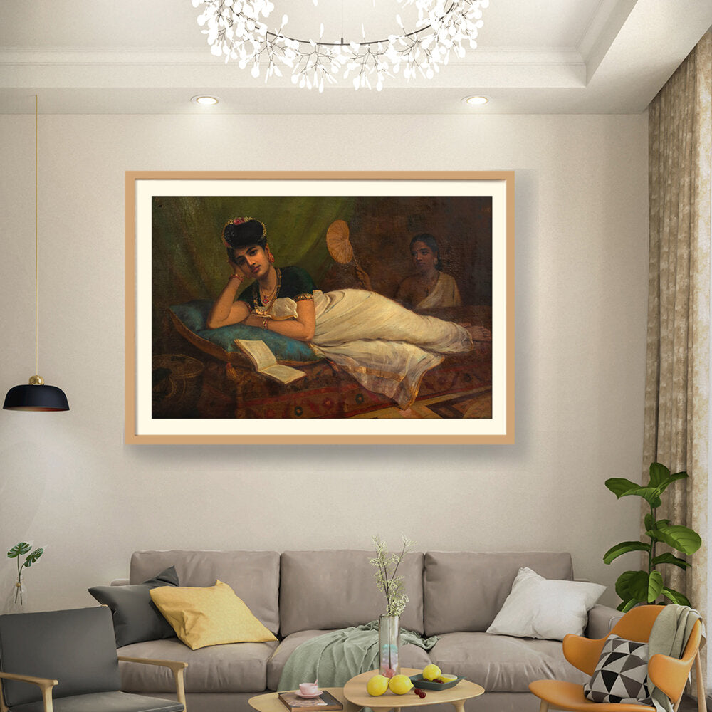 A Reclining Nair Lady - WALL MOUNT FRAME
