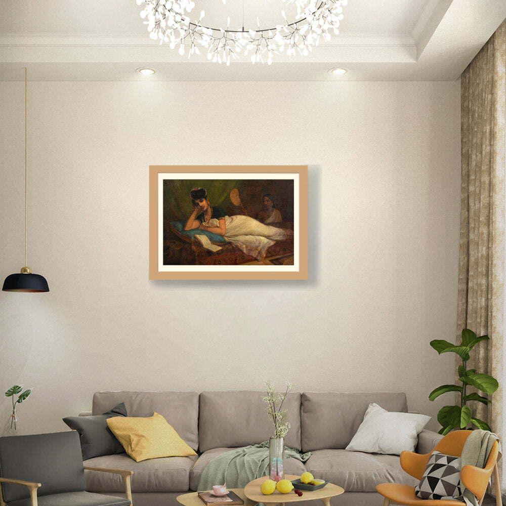 A Reclining Nair Lady - WALL MOUNT FRAME