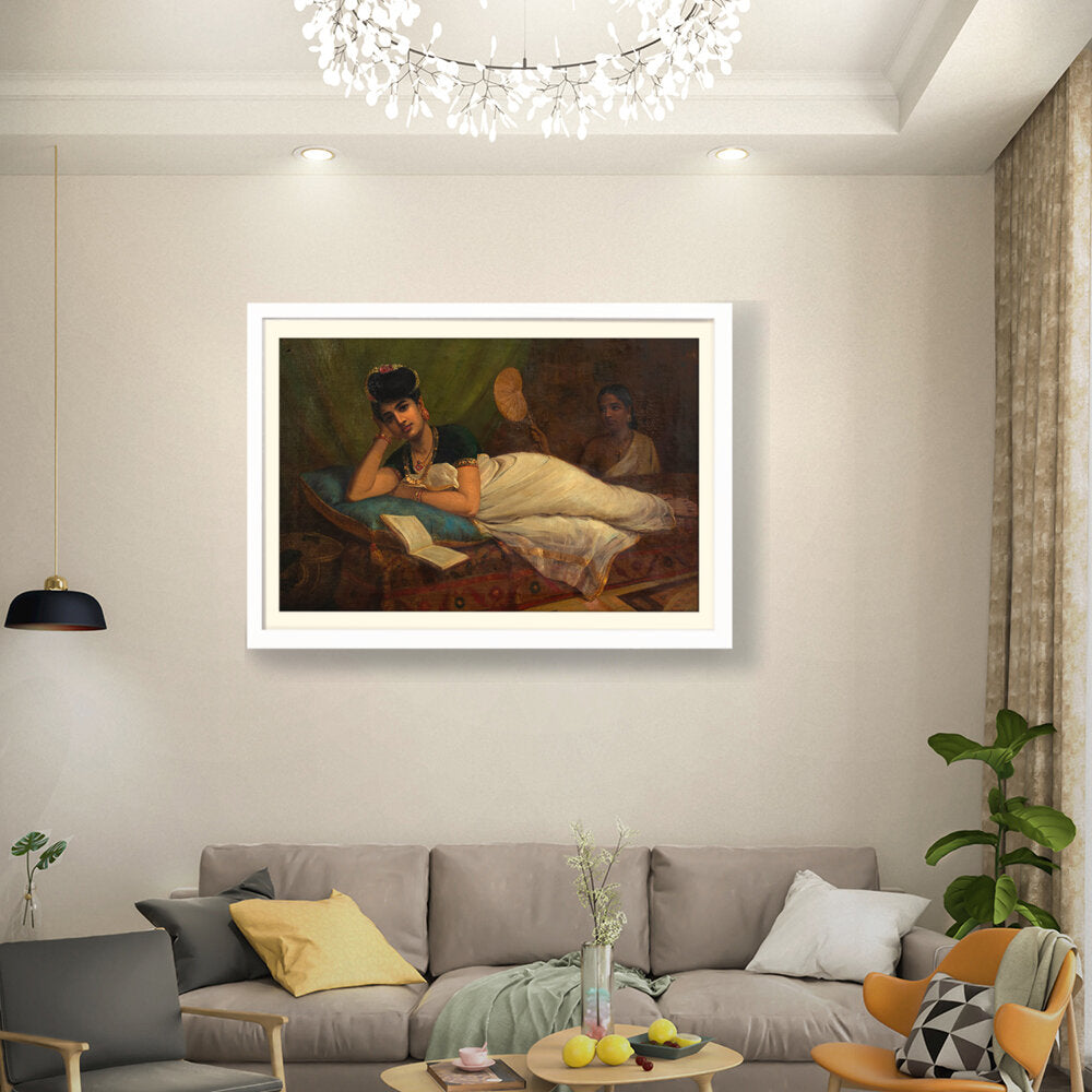 A Reclining Nair Lady - WALL MOUNT FRAME