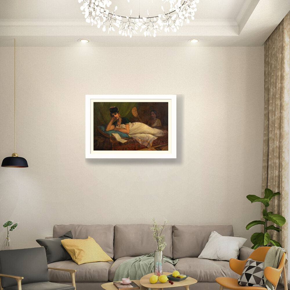 A Reclining Nair Lady - WALL MOUNT FRAME