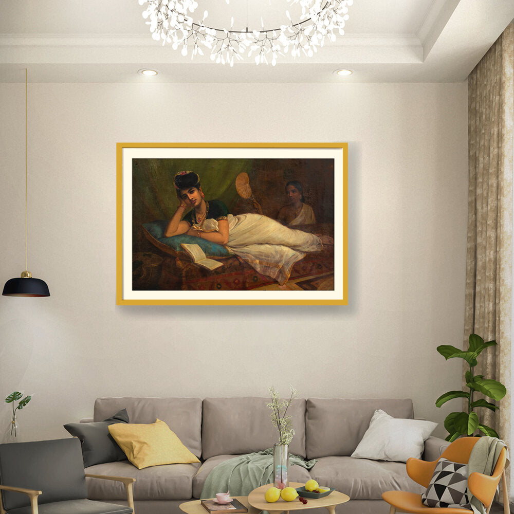 A Reclining Nair Lady - WALL MOUNT FRAME